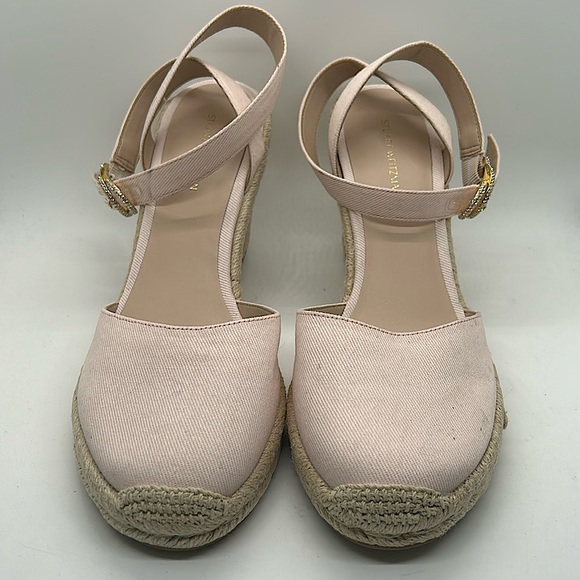 Stuart Weitzman Light Pink Ankle Strap Wedge Heel Sandals Shoes **Sz 39.5/US 9** - Picture 2 of 11